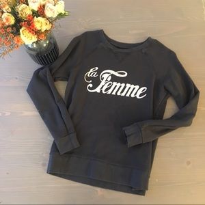 Anthropologie La Femme Gray Sweatshirt XS